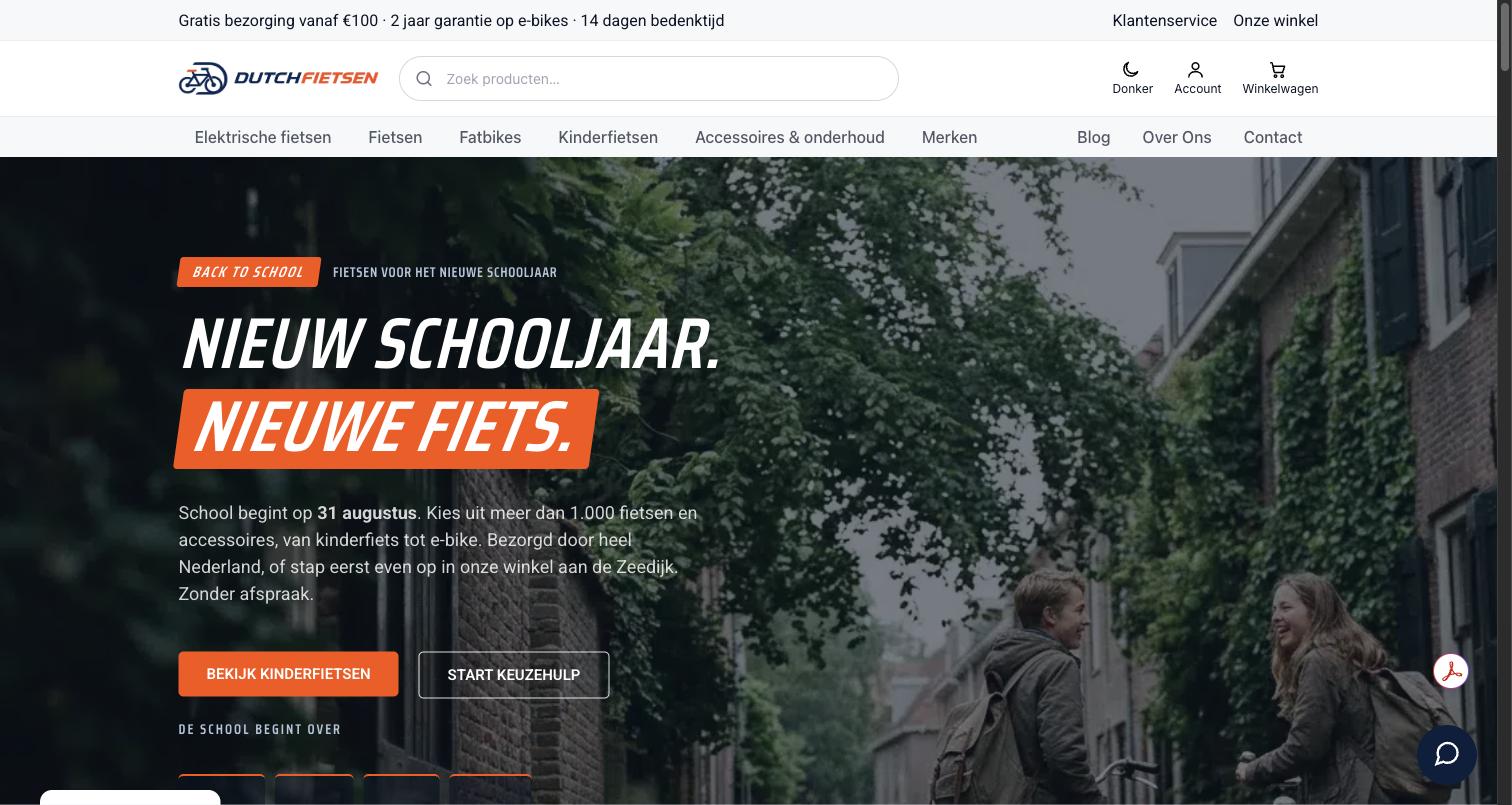 Website van DutchFietsen